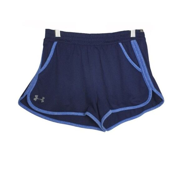 Under Armour Womens Athletic Shorts M Blue Running HeatGear Teck Twist Run Short - Picture 1 of 5